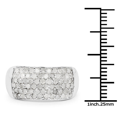 1.21 Carat Genuine White Diamond .925 Sterling Silver Ring Bids.com