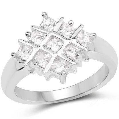 1.08 Carat Genuine White Sapphire .925 Sterling Silver Ring Bids.com