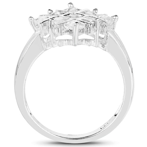 1.08 Carat Genuine White Sapphire .925 Sterling Silver Ring Bids.com