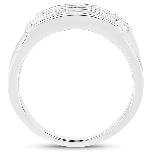 0.70 Carat Genuine White Sapphire .925 Sterling Silver Ring Bids.com