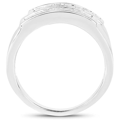 0.70 Carat Genuine White Sapphire .925 Sterling Silver Ring Bids.com