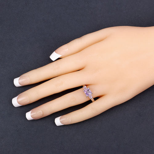 0.96 Carat Genuine Pink Sapphire  .925 Sterling Silver Ring Bids.com