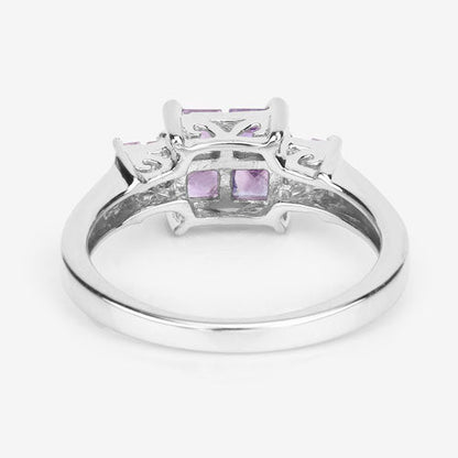 0.96 Carat Genuine Pink Sapphire  .925 Sterling Silver Ring Bids.com