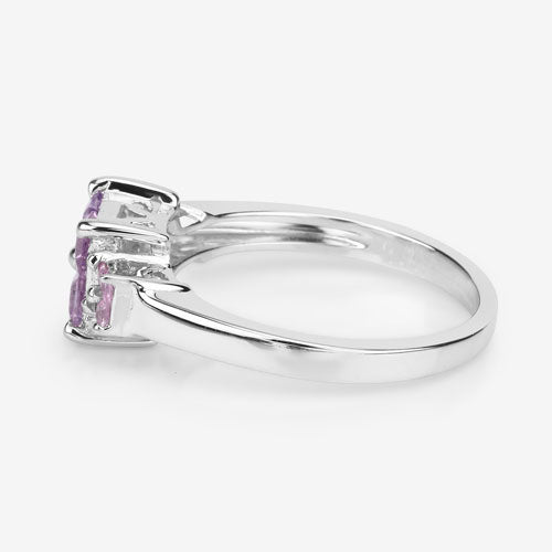 0.96 Carat Genuine Pink Sapphire  .925 Sterling Silver Ring Bids.com