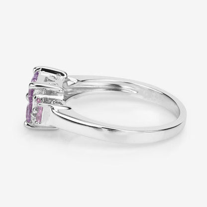 0.96 Carat Genuine Pink Sapphire  .925 Sterling Silver Ring Bids.com
