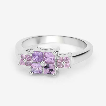 0.96 Carat Genuine Pink Sapphire  .925 Sterling Silver Ring Bids.com