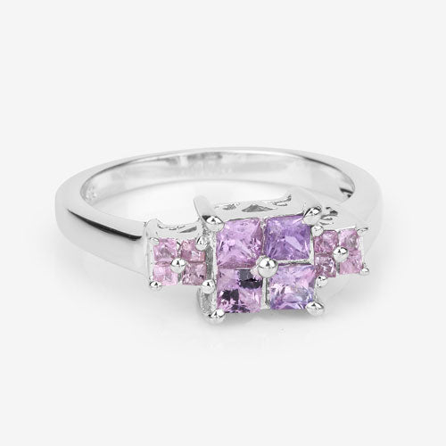 0.96 Carat Genuine Pink Sapphire  .925 Sterling Silver Ring Bids.com