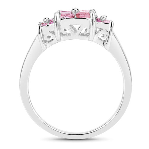 0.96 Carat Genuine Pink Sapphire  .925 Sterling Silver Ring Bids.com