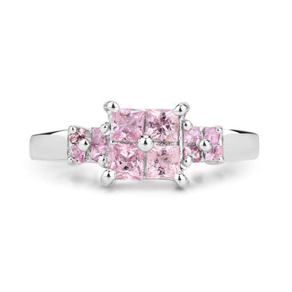 0.96 Carat Genuine Pink Sapphire  .925 Sterling Silver Ring Bids.com