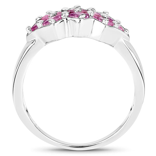 1.20 Carat Genuine Pink Sapphire .925 Sterling Silver Ring Bids.com