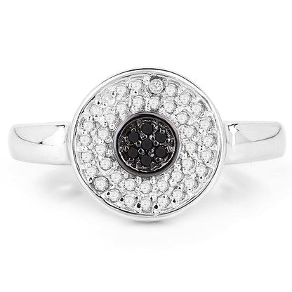0.20 Carat Genuine Black Diamond and White Diamond .925 Sterling Silver Ring Bids.com
