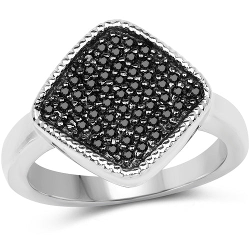 0.24 Carat Genuine Black Diamond .925 Sterling Silver Ring Bids.com
