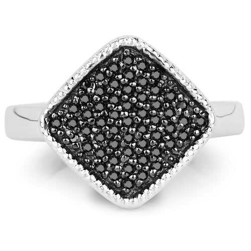 0.24 Carat Genuine Black Diamond .925 Sterling Silver Ring Bids.com