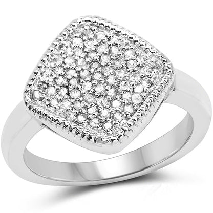 0.23 Carat Genuine White Diamond .925 Sterling Silver Ring Bids.com