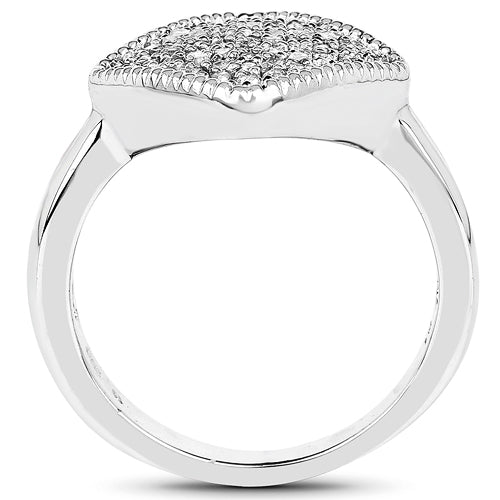 0.23 Carat Genuine White Diamond .925 Sterling Silver Ring Bids.com