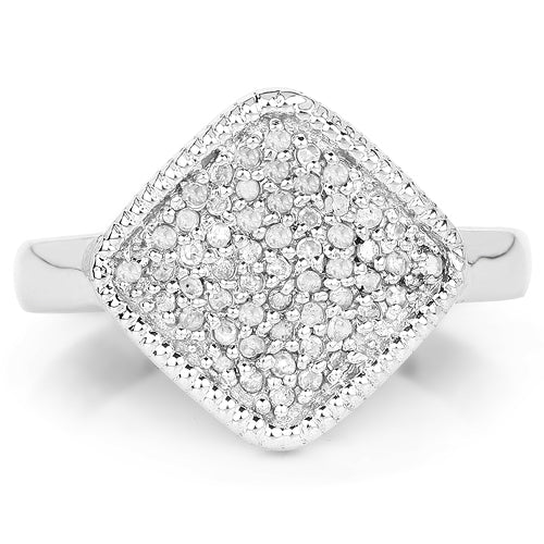 0.23 Carat Genuine White Diamond .925 Sterling Silver Ring Bids.com