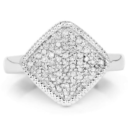 0.23 Carat Genuine White Diamond .925 Sterling Silver Ring Bids.com
