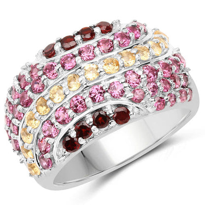 2.35 Carat Genuine Multi Stone .925 Sterling Silver Ring Bids.com