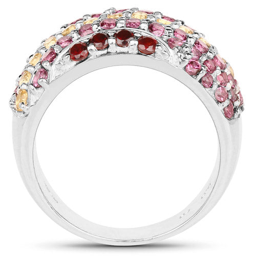 2.35 Carat Genuine Multi Stone .925 Sterling Silver Ring Bids.com