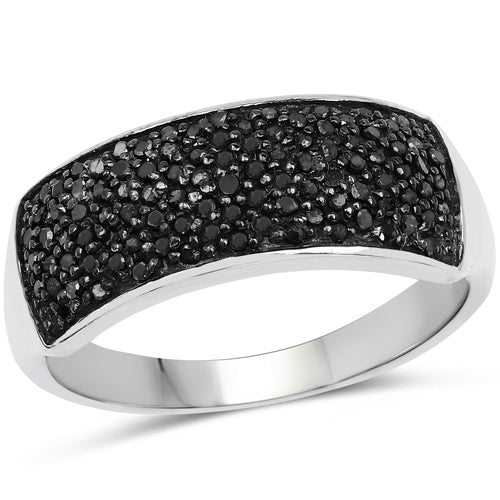 0.43 Carat Genuine Black Diamond .925 Sterling Silver Ring Bids.com
