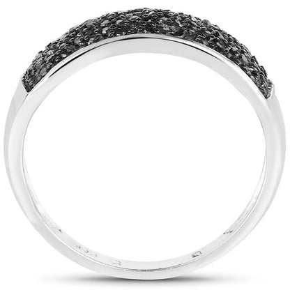 0.43 Carat Genuine Black Diamond .925 Sterling Silver Ring Bids.com