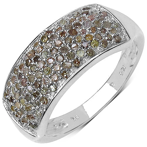 0.42 Carat Genuine White Diamond .925 Sterling Silver Ring Bids.com