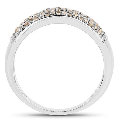 0.42 Carat Genuine White Diamond .925 Sterling Silver Ring Bids.com