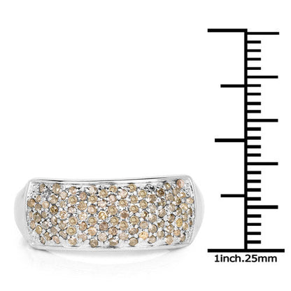 0.42 Carat Genuine White Diamond .925 Sterling Silver Ring Bids.com