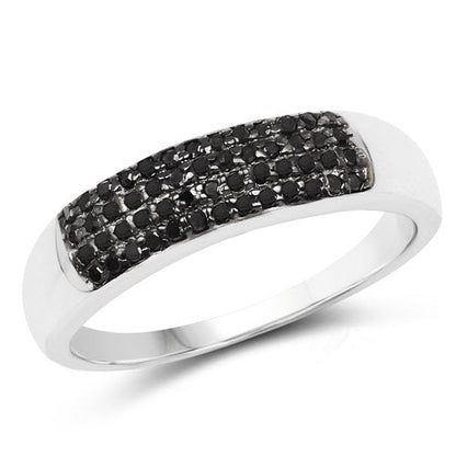 0.22 Carat Genuine Black Diamond .925 Sterling Silver Ring Bids.com