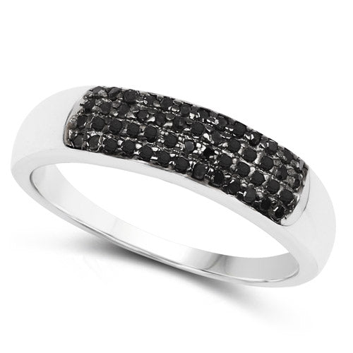 0.22 Carat Genuine Black Diamond .925 Sterling Silver Ring Bids.com