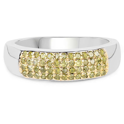 0.22 Carat Genuine Yellow Diamond .925 Sterling Silver Ring Bids.com