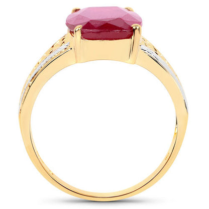 7.50 Carat Glass Filled Ruby .925 Sterling Silver Ring Bids.com