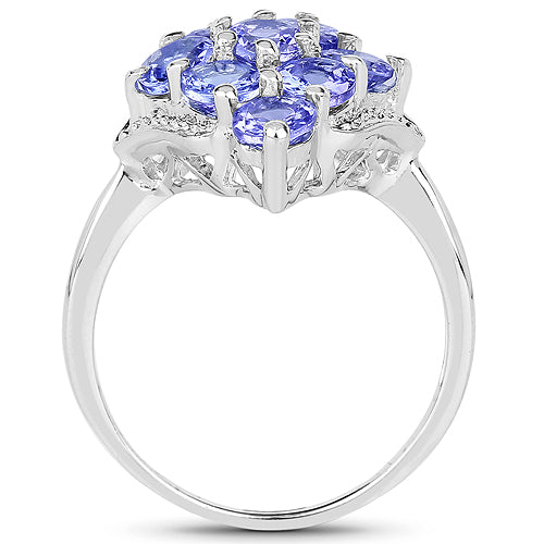 2.07 Carat Genuine Tanzanite .925 Sterling Silver Ring Bids.com