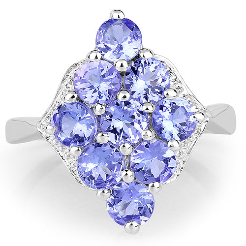 2.07 Carat Genuine Tanzanite .925 Sterling Silver Ring Bids.com