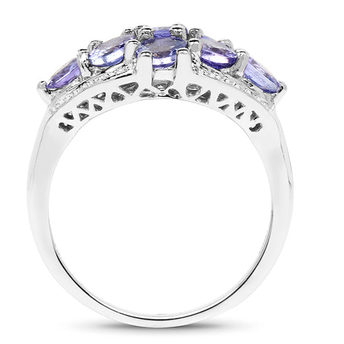 2.07 Carat Genuine Tanzanite .925 Sterling Silver Ring Bids.com