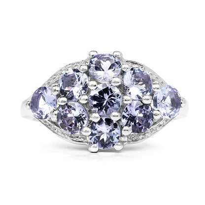 2.07 Carat Genuine Tanzanite .925 Sterling Silver Ring Bids.com