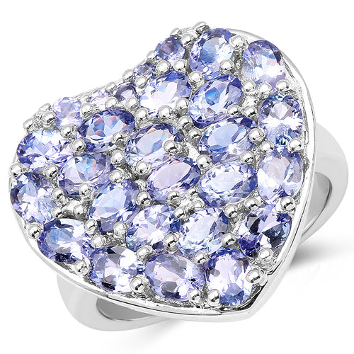 3.96 Carat Genuine Tanzanite .925 Sterling Silver Ring Bids.com