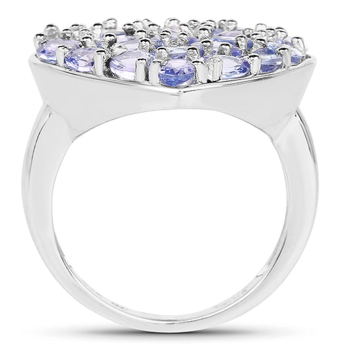 3.96 Carat Genuine Tanzanite .925 Sterling Silver Ring Bids.com