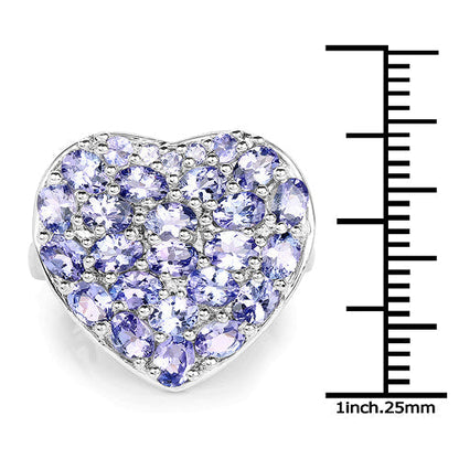 3.96 Carat Genuine Tanzanite .925 Sterling Silver Ring Bids.com