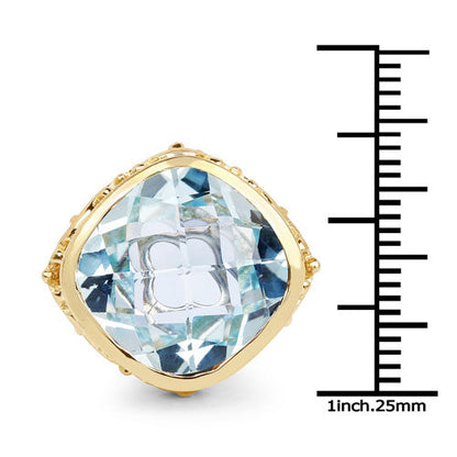 12.79 Carat Genuine Blue Topaz .925 Sterling Silver Ring Bids.com