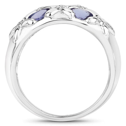 2.31 Carat Genuine Tanzanite .925 Sterling Silver Ring Bids.com