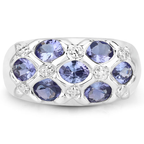 2.31 Carat Genuine Tanzanite .925 Sterling Silver Ring Bids.com