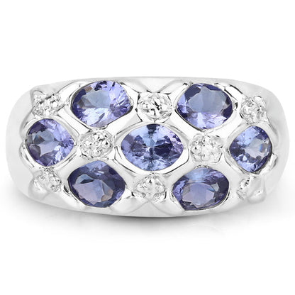 2.31 Carat Genuine Tanzanite .925 Sterling Silver Ring Bids.com