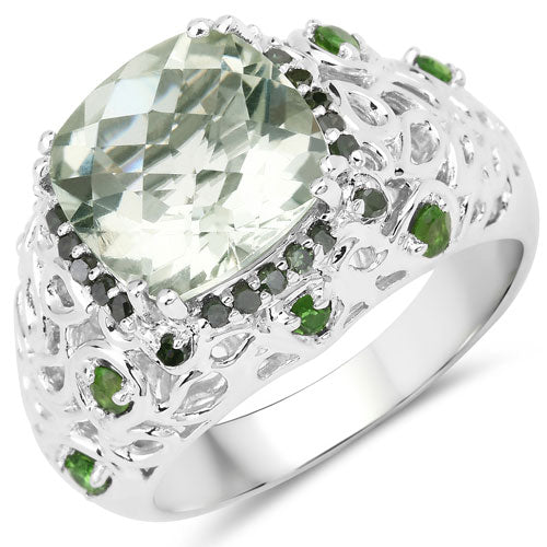 5.44 Carat Genuine Multi Stones .925 Sterling Silver Ring Bids.com