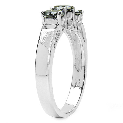 0.99 Carat Genuine Black Diamond .925 Sterling Silver Ring Bids.com