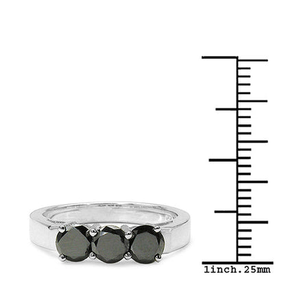 0.99 Carat Genuine Black Diamond .925 Sterling Silver Ring Bids.com