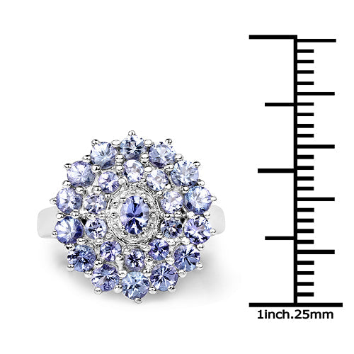 2.27 Carat Genuine Tanzanite .925 Sterling Silver Ring Bids.com