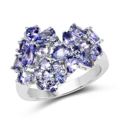2.88 Carat Genuine Tanzanite .925 Sterling Silver Ring Bids.com