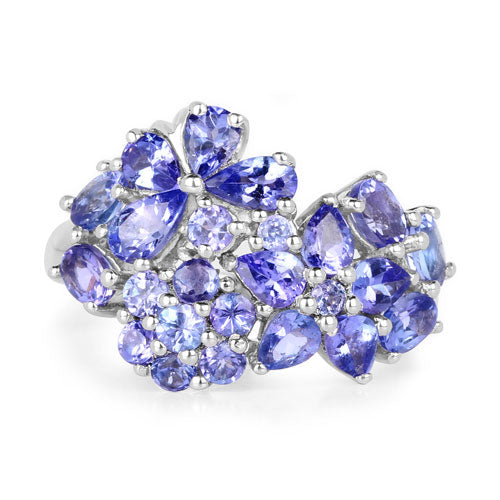 2.88 Carat Genuine Tanzanite .925 Sterling Silver Ring Bids.com