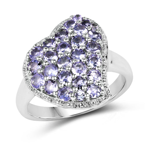 1.63 Carat Genuine Tanzanite .925 Sterling Silver Ring Bids.com